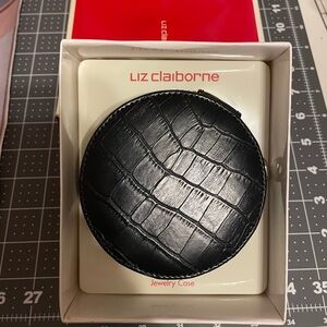 Liz Claiborne Croc-Embossed Black Jewelry Case